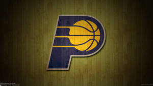 Indiana Pacers Logo On Wooden Floor Wallpaper