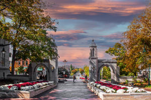 Indiana University Bloomington Gates In Autumn Wallpaper