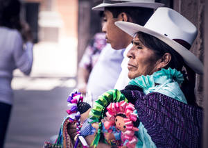 Indigenous Woman In Traditional Costume Wallpaper