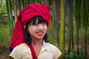 Indigenous Woman Near Bamboo Wallpaper