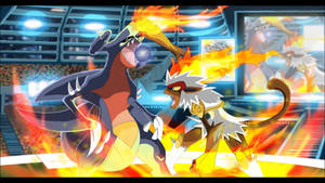 Infernape Versus Garchomp Wallpaper