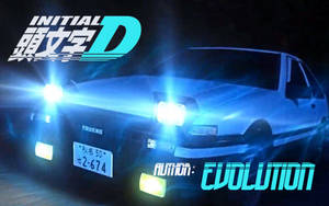 Initial D Blue Car Evolution Wallpaper