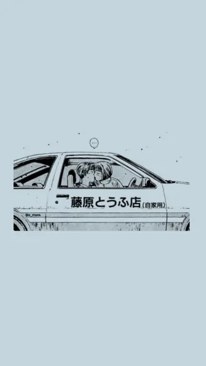 Initial D Phone Anime Couple Kiss Wallpaper