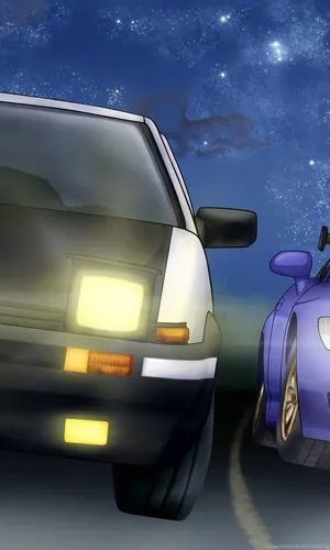 Initial D Phone Cars On Road Wallpaper