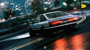 Initial D Speeding Sports Car Wallpaper