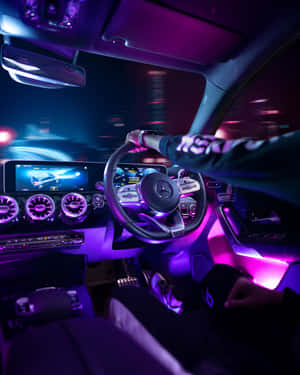 Inside Car Purple Aesthetic Wallpaper
