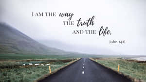 Inspirational Bible Verse Road Scene Wallpaper