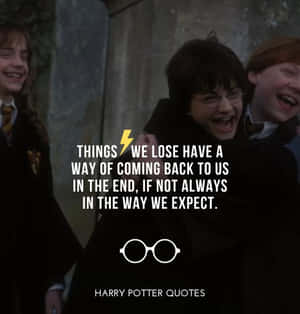 Inspirational Harry Potter Quote On A Magical Background Wallpaper