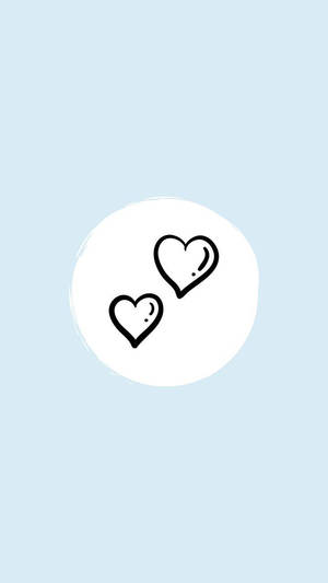 Instagram Story Blue Monochrome Hearts Wallpaper