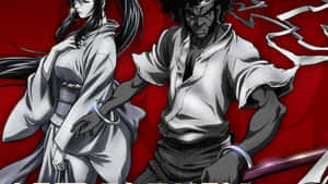 Intense Afro Samurai Action Scene Wallpaper