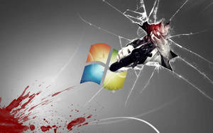 Intense Bloody Cracked Screen Wallpaper Wallpaper