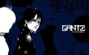 Intense Blue Artwork Of Gantz's Kei Wallpaper