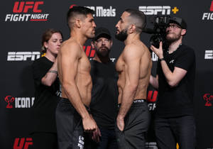 Intense Face-off Between Ufc Fighters Vicente Luque And Belal Muhammad. Wallpaper