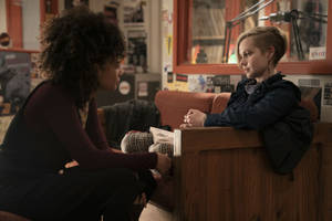 Intense Gaze - Tammy And Siobhan From Mare Of Easttown Scenes Wallpaper