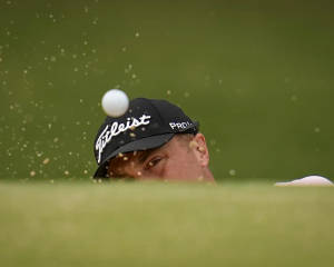Intense Justin Thomas Golf Shot Wallpaper