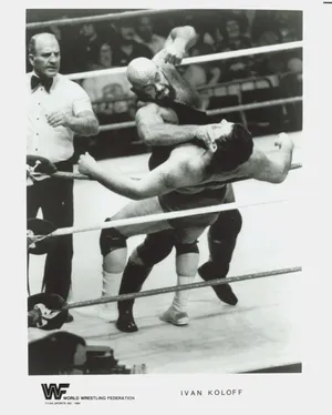 Intense Moment In The Ring With Canadian Wrestler Ivan Koloff Wallpaper