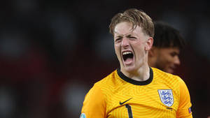 Intense Moment With Jordan Pickford Wallpaper