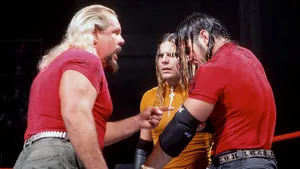 Intense Wrestling Confrontation Wallpaper