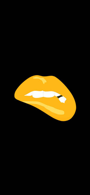 Interesting Yellow Lip Iphone Wallpaper