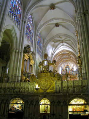 Interior Of Toledo Cathedral Phone Wallpaper