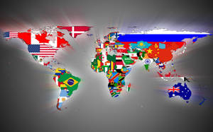 International Map With Flags Wallpaper