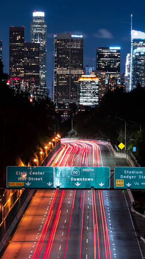 Interstate 110 Highway Iphone California Aerial Shot Wallpaper