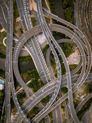 Intertwined Highway Roads Wallpaper