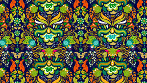 Intricate Folk Art In Textile Design Wallpaper