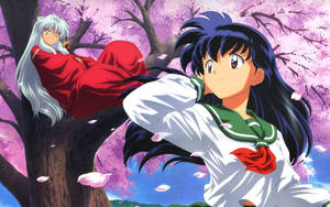 Inuyasha And Kagome Posing Wallpaper