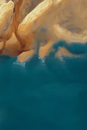 Ios 13 Blue And Brown Abstract Art Wallpaper