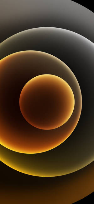 Iphone 12 Pro Max Gold And Grey Circles Wallpaper