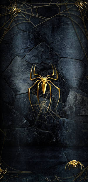 Iphone 12 Pro Max Gold Spider Wallpaper