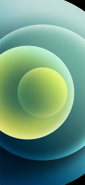 Iphone 12 Stock Blue Green Circles Wallpaper