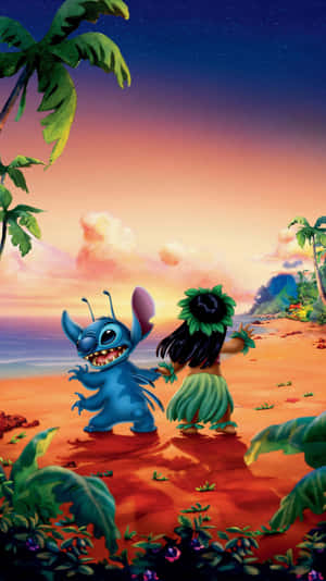 Iphone 7 Disney Lilo Stitch Beach Wallpaper