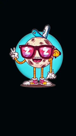 Iphone Animation Moon With Clothes Wallpaper