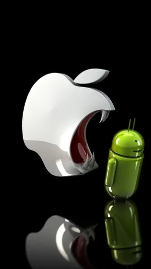 Iphone Apple Eating Android Wallpaper