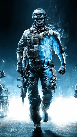 Iphone Gaming Character In Flames Wallpaper