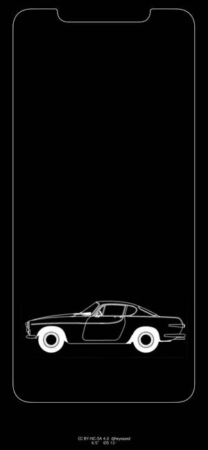 Iphone Outline Black Minimal Car Wallpaper