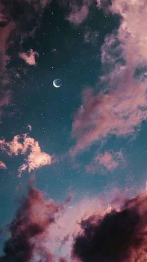 Iphone Pink Aesthetic Moon Wallpaper
