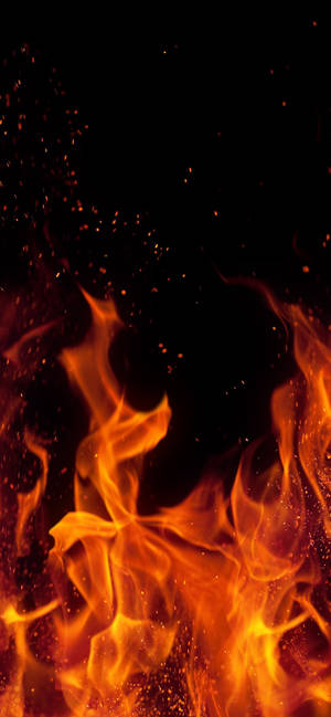 Iphone Simple Black And Fire Wallpaper