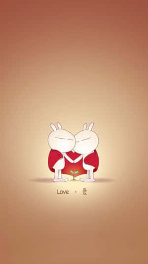 Iphone Simple Cute Bunnies Wallpaper