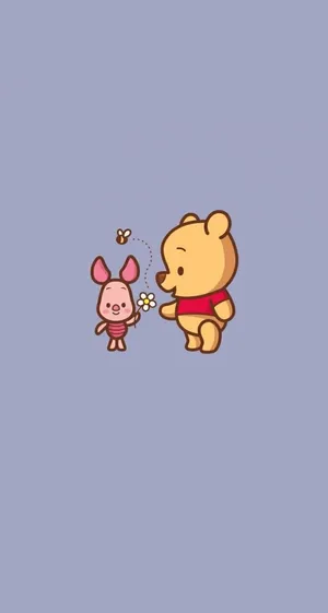 Iphone Simple Cute Pooh Wallpaper