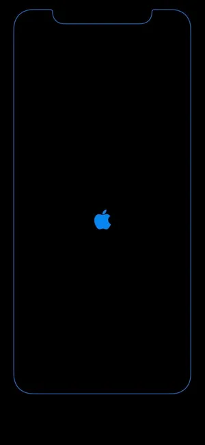 Iphone Xr Red Blue Logo And Border Wallpaper