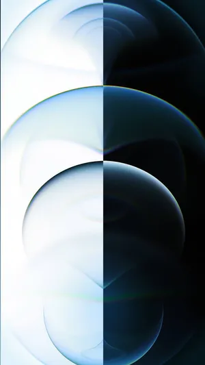 Iphone Xr Red Dark Blue Split Bubbles Wallpaper