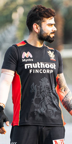 Ipl 2021 Virat Kohli In Black Wallpaper