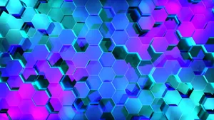 Iridescent Hexagon Blocks Wallpaper