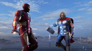 Iron Man And Thor Avengers Ps4 Game Wallpaper