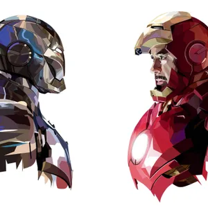 Iron Man Geometric Art Faceoff Wallpaper