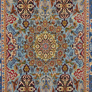 Isfahan Carpet With Flower Design Wallpaper