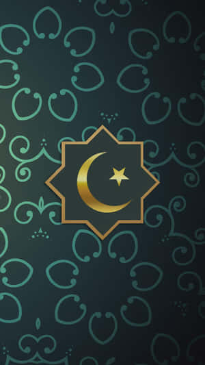 Islamic Crescentand Star Design Wallpaper